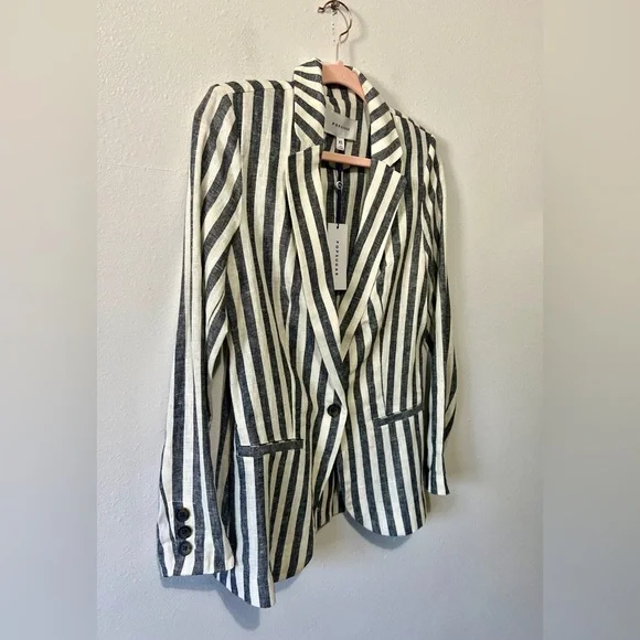 POPSUGAR NWT Striped Linen Blend Blazer - XS - Picture 7 of 10